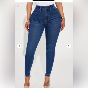 High-Waisted Blue Jeans